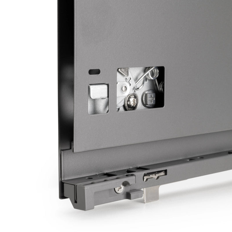Cassetto esterno Vertex con regolazione 3D altezza 131mm, 40kg, profondità 550mm, Acciaio, Verniciato bianco