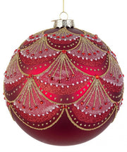 Sfera vetro Glitz rosso D150