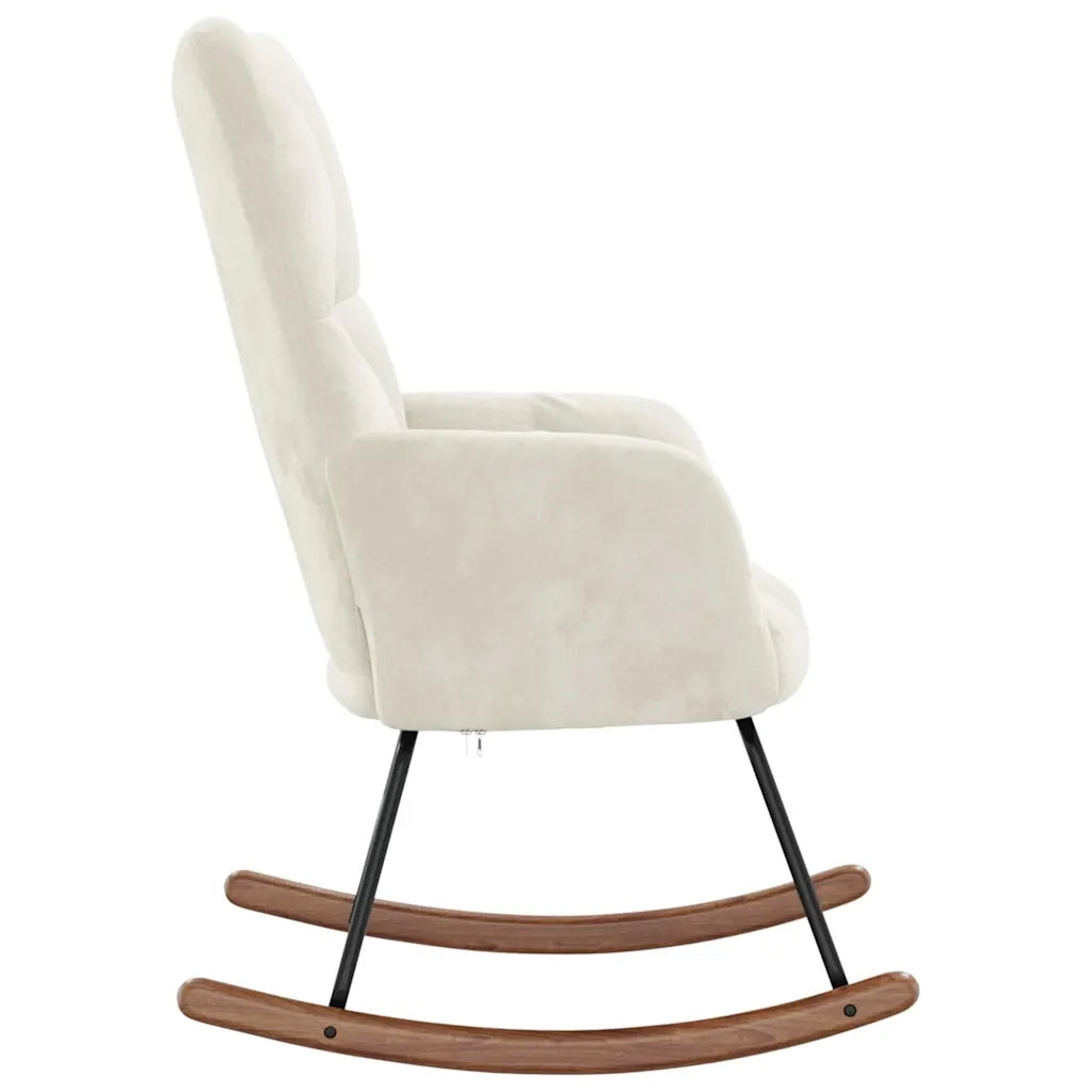 Sedia a Dondolo Crema in Velluto 328148