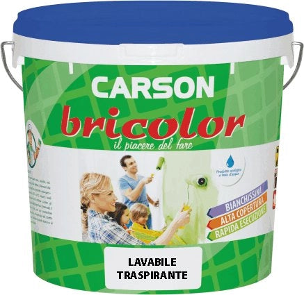 IDROPITTURA LAVABILE TRASPITANTE 'BRICOLOR' 14 lt - CARSON