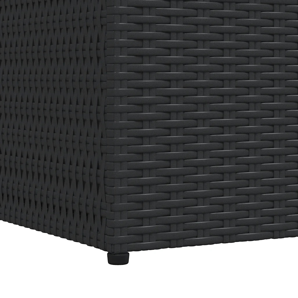 Baule da Giardino Nero 150x100x100 cm in Polyrattan 44245