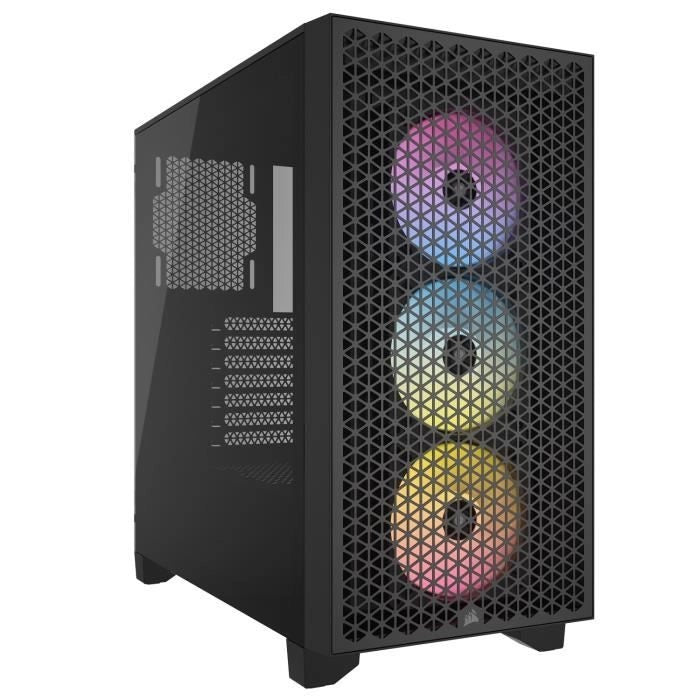 Case PC - CORSAIR - 3000D RGB AIRFLOW - Mid-tower ATX - 3 ventole AR120 RGB - Nero - (CC-9011255-WW)