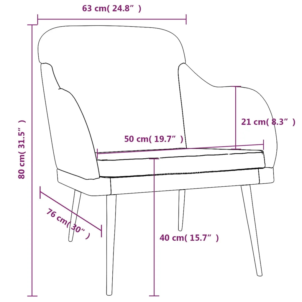 Poltrona Gialla 63x76x80 cm Velluto 351460