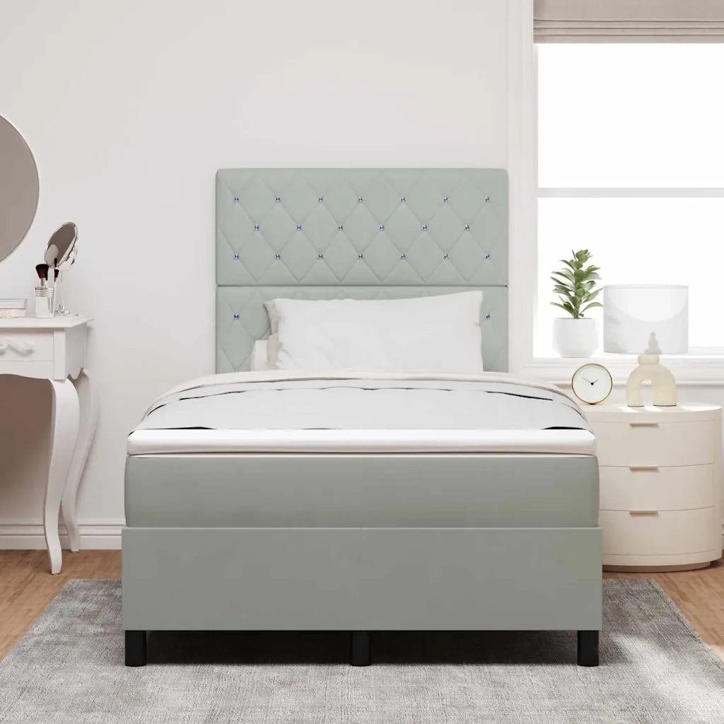 Letto a molle con materasso Grigio chiaro 120 x 190 cm Velluto 3339752