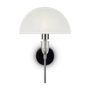 Applique Contemporanea Prima Metallo Cromo Diffusore Cotone Bianco