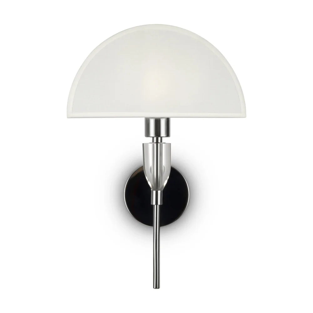 Applique Contemporanea Prima Metallo Cromo Diffusore Cotone Bianco