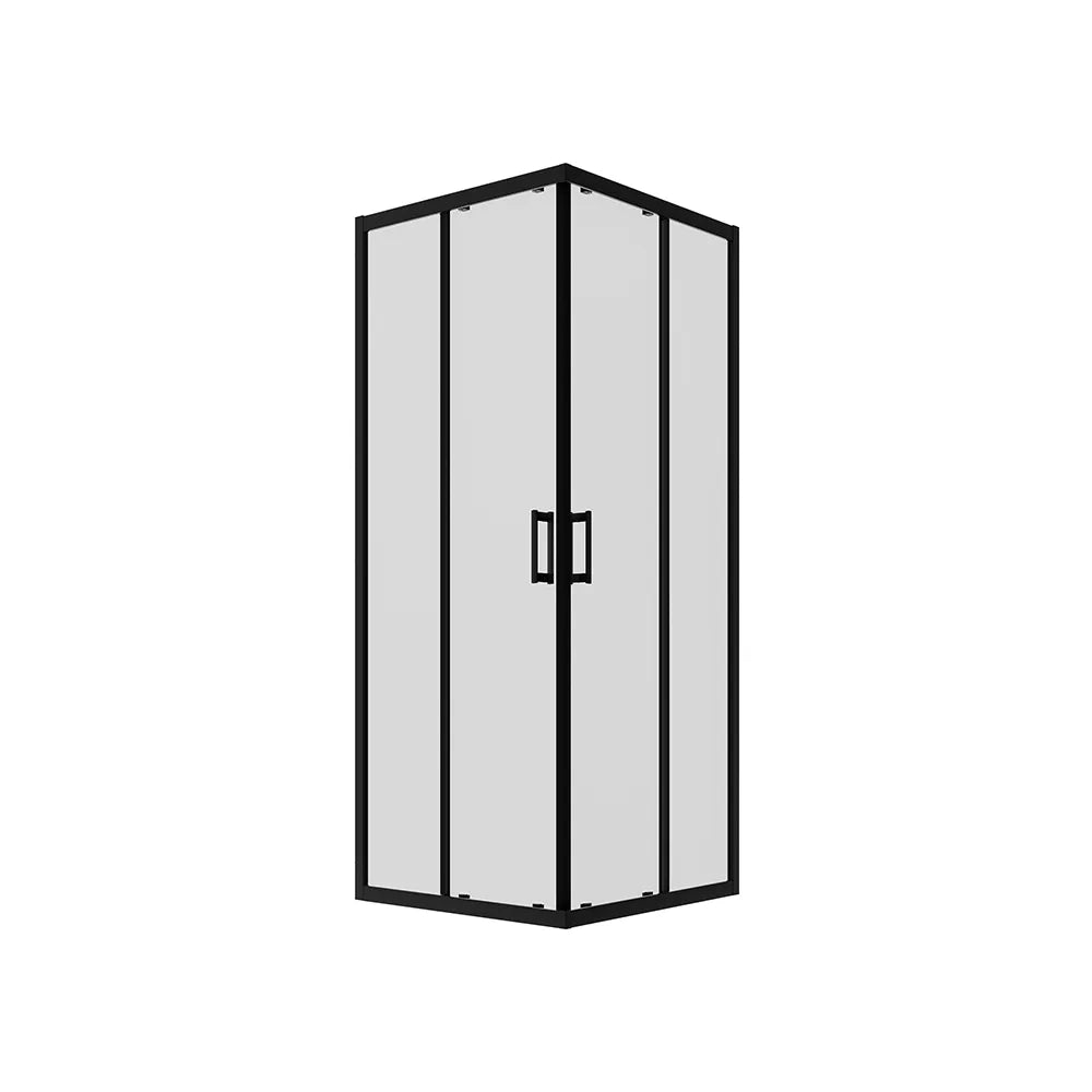 Box doccia 70x90 cm angolare doppio scorrevole profili neri vetro trasparente h190 | Java