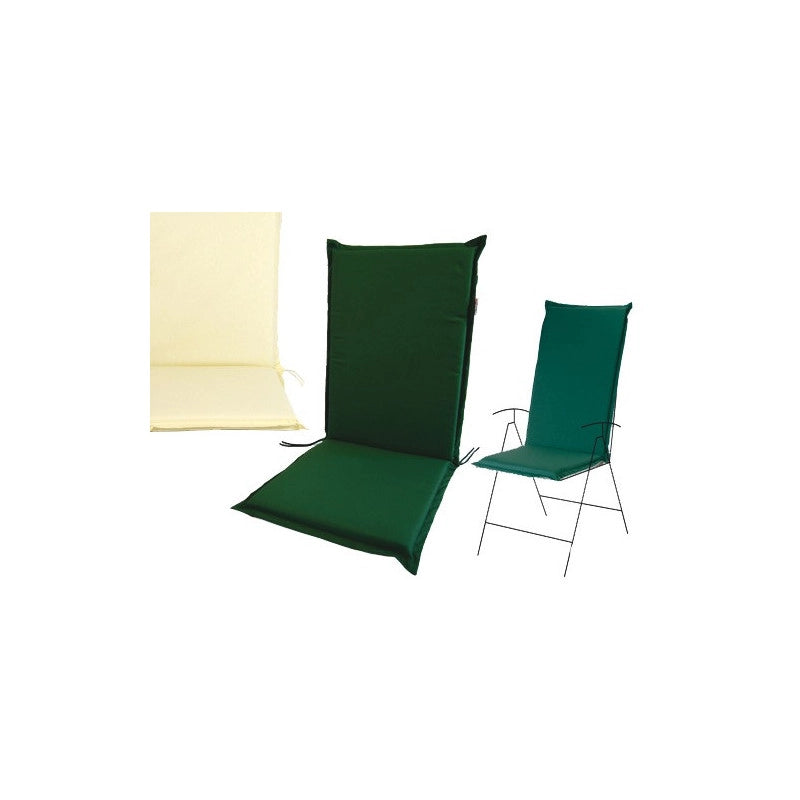 Cuscino Zippo verde schienale alto 115x48x6 cm – Comfort per poltrone da giardino