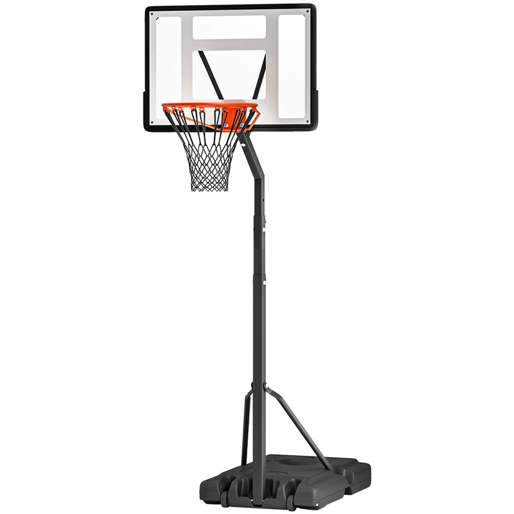 Canestro da Basket con Palo e Pannello ¨C Xylo ¨C Base su Ruote Altezza Regolabile 2,55-3,05m Nero Bianco