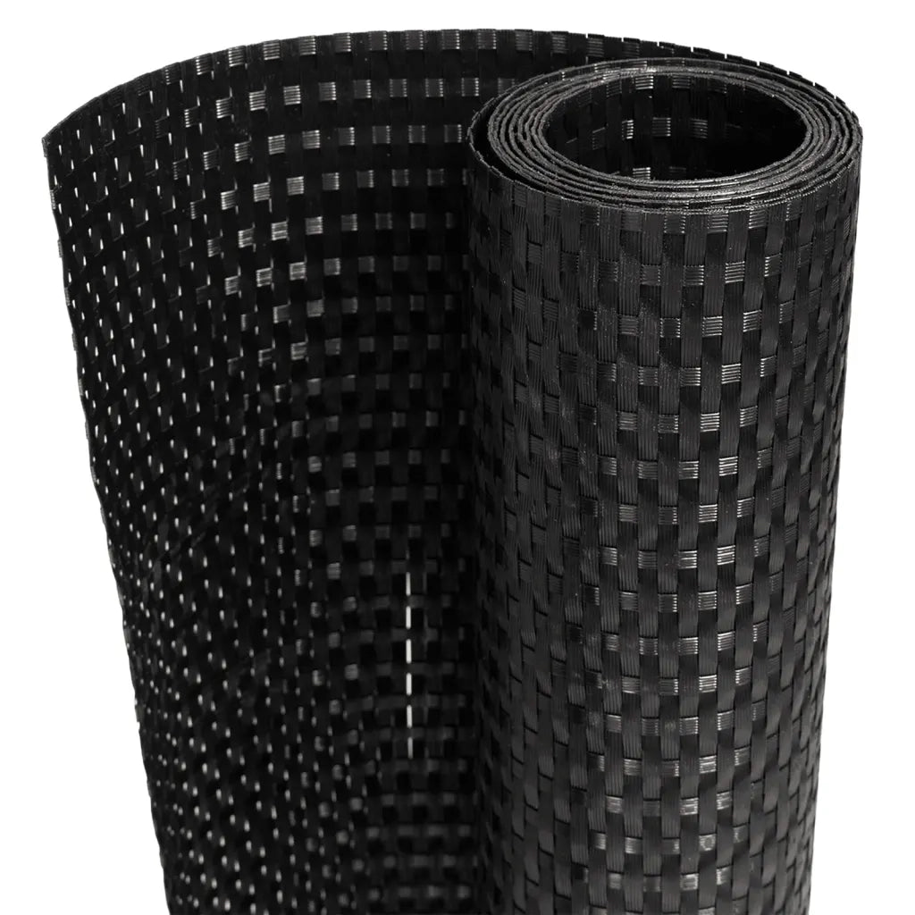 Paravento da Balcone Nero 600x80 cm in Polyrattan 156304