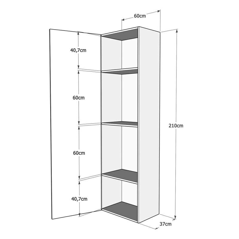 Letto a scomparsa 120 verticale Kentaro con colonna - Noce