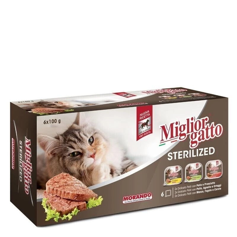 MIGLIOR GATTO STERILIZED 100 GR X 6 VASCHETTE MISTE