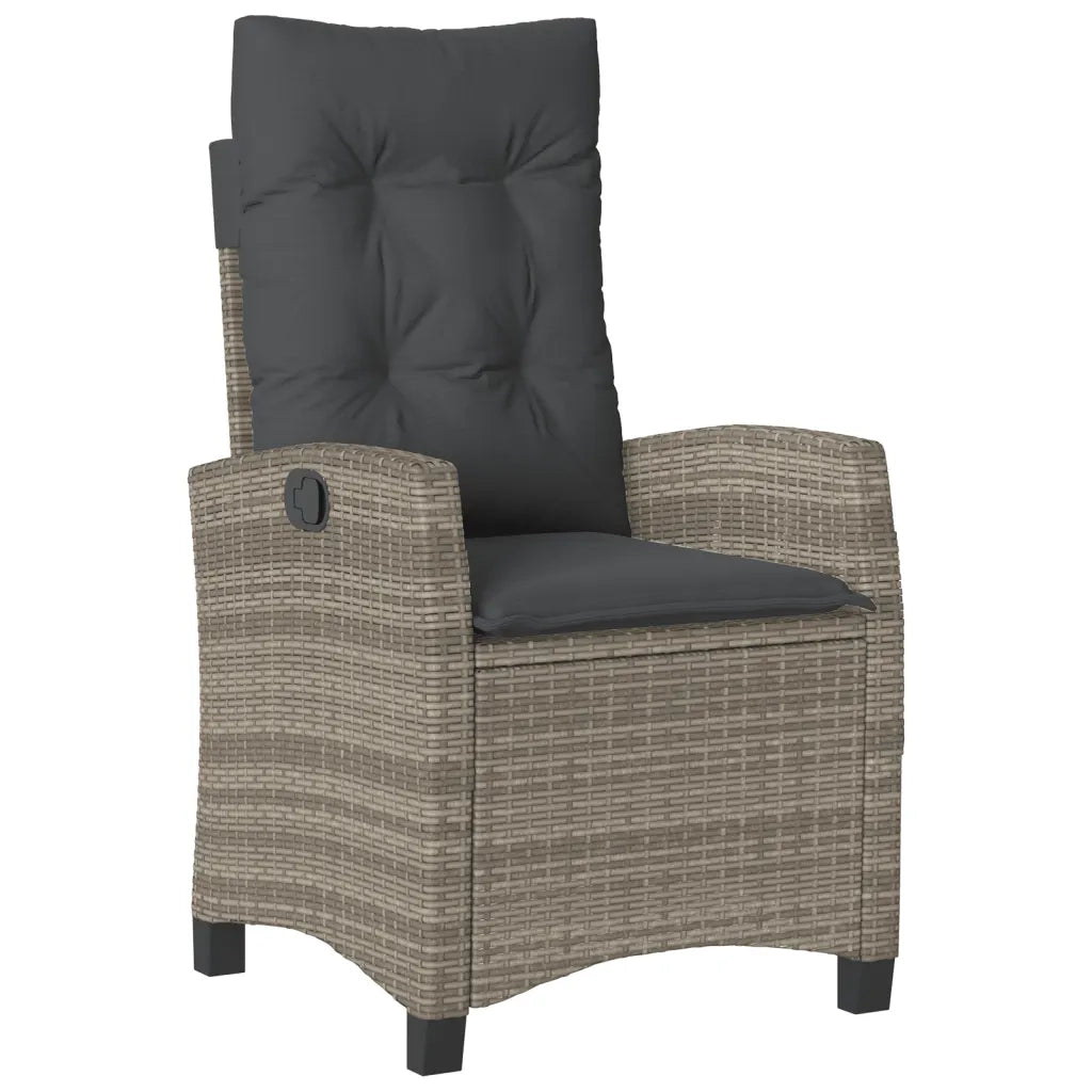 Set da Pranzo da Giardino 9 pz con Cuscini in Polyrattan Grigio 3212801