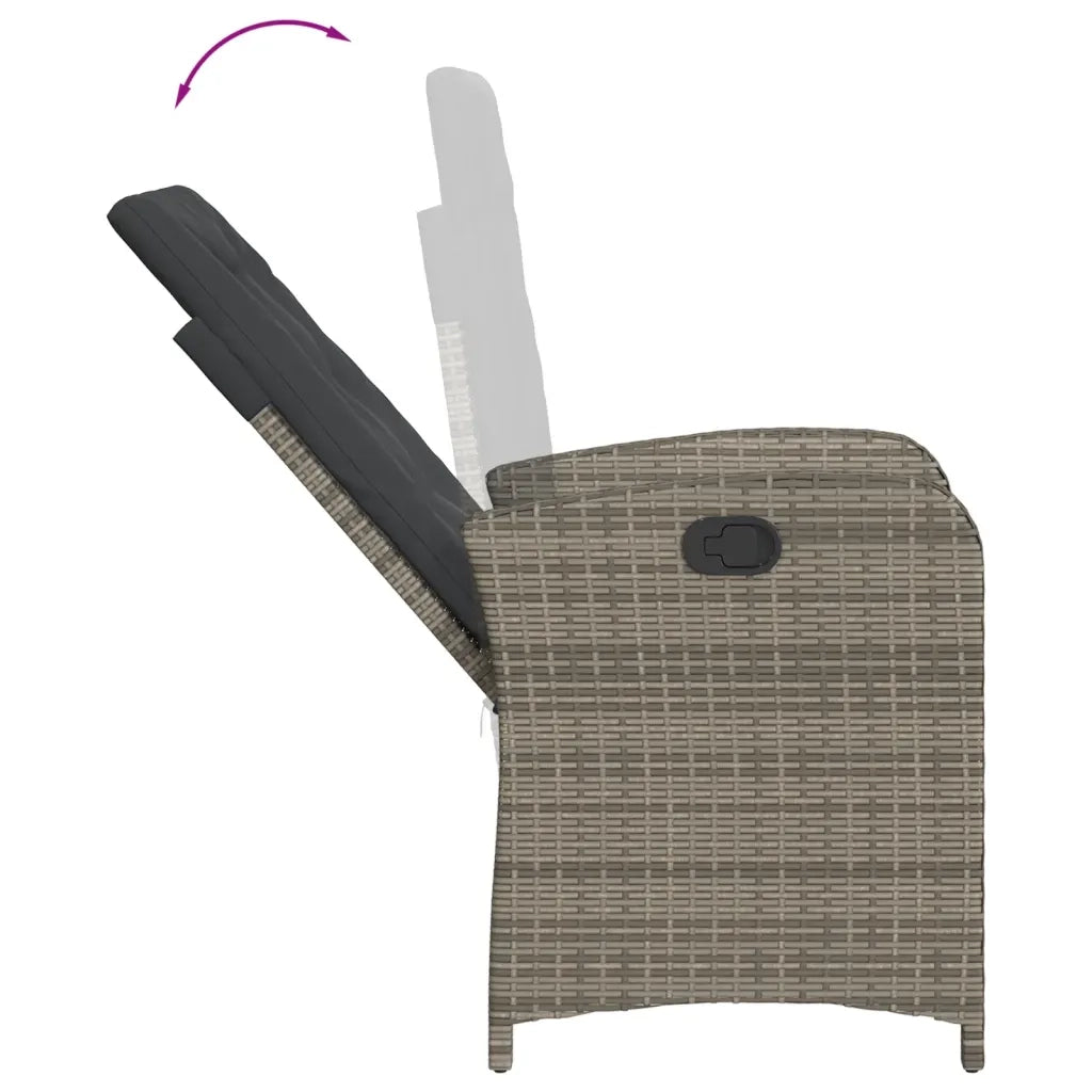 Set da Pranzo da Giardino 5 pz con Cuscini in Polyrattan Grigio 3212364