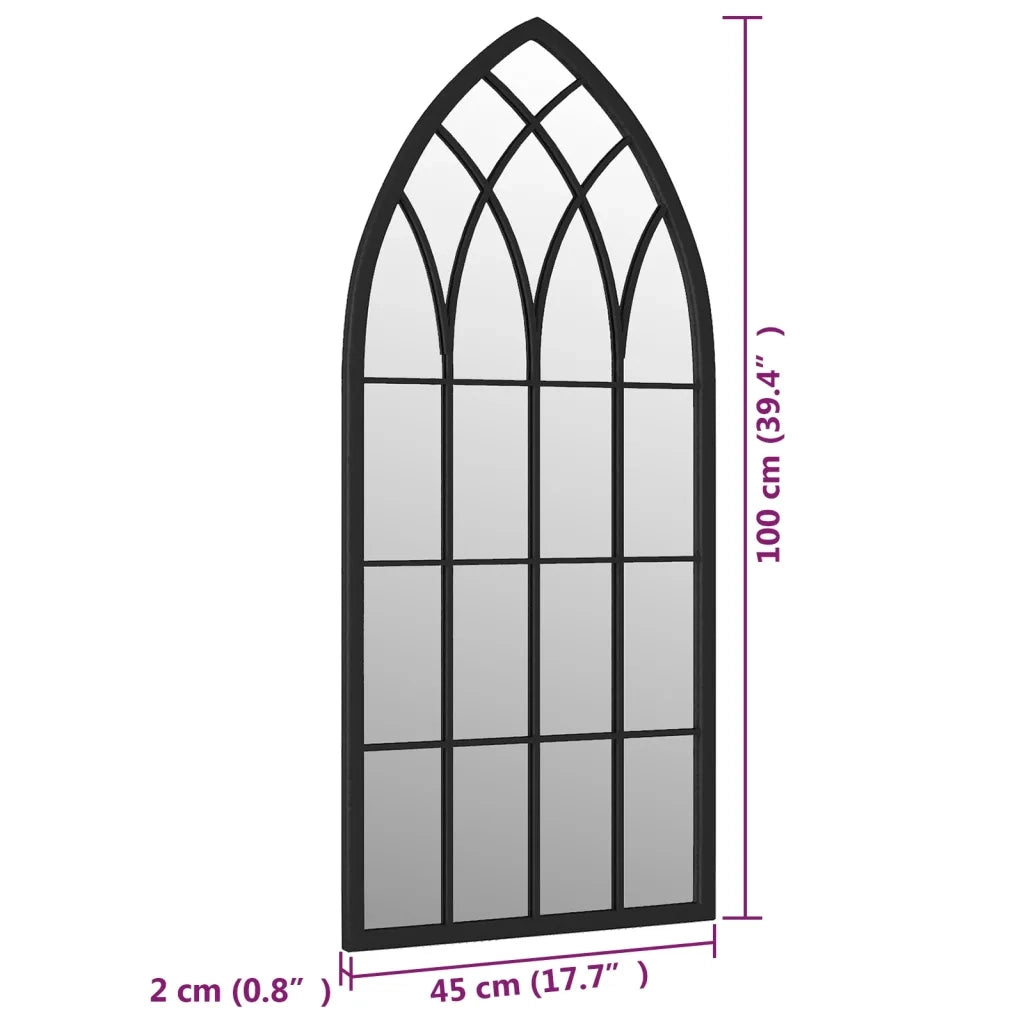 Specchio-Specchio DecorativoNero 100x45 cm Ferro per Uso Interno 819878