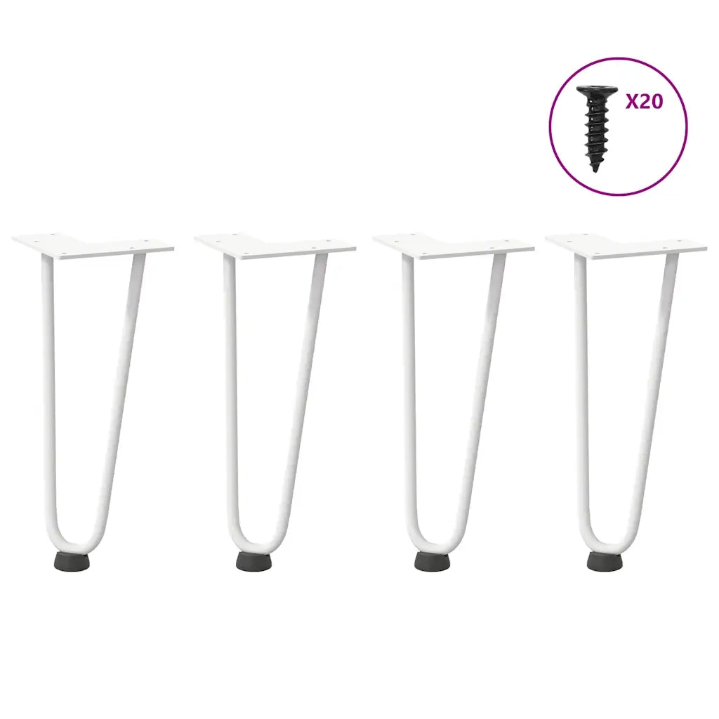 Gambe a forcina per tavolino 4 pz bianche 30 cm 4012417