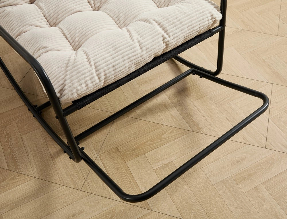 Poltrona Dondolo da Giardino con Cuscino ¨C Xylo ¨C Nero/Bianco