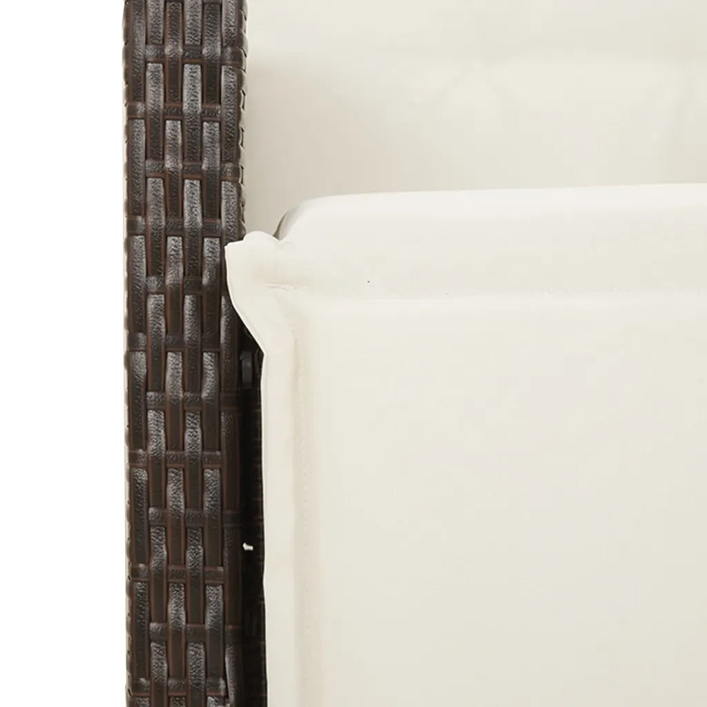 Set Bistrò da Giardino 7 pz con Cuscini in Polyrattan Marrone 3276919