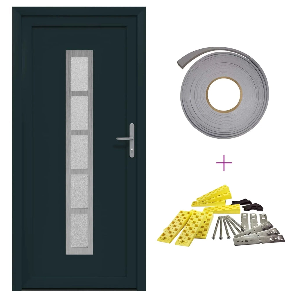 Porta Frontale Antracite 108 x 208 cm PVC 3445726