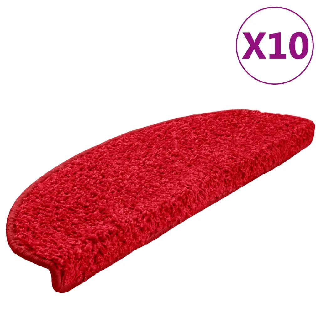 Tappetini per scale 10 pz 65x21x4 cm rossi semicircolari grandi 149813