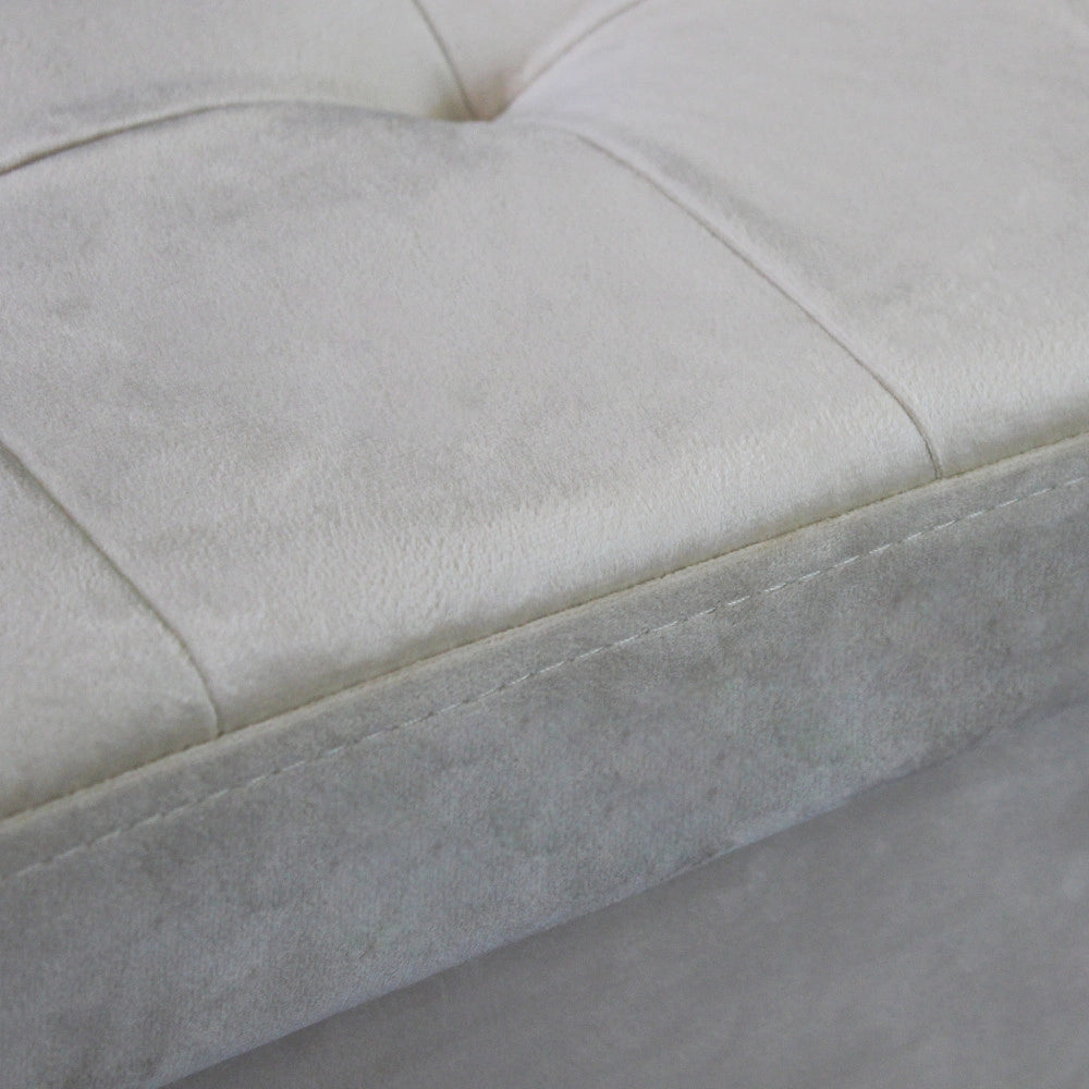 POUF CONTENITORE QUADRATO IN VELLUTO BEIGE