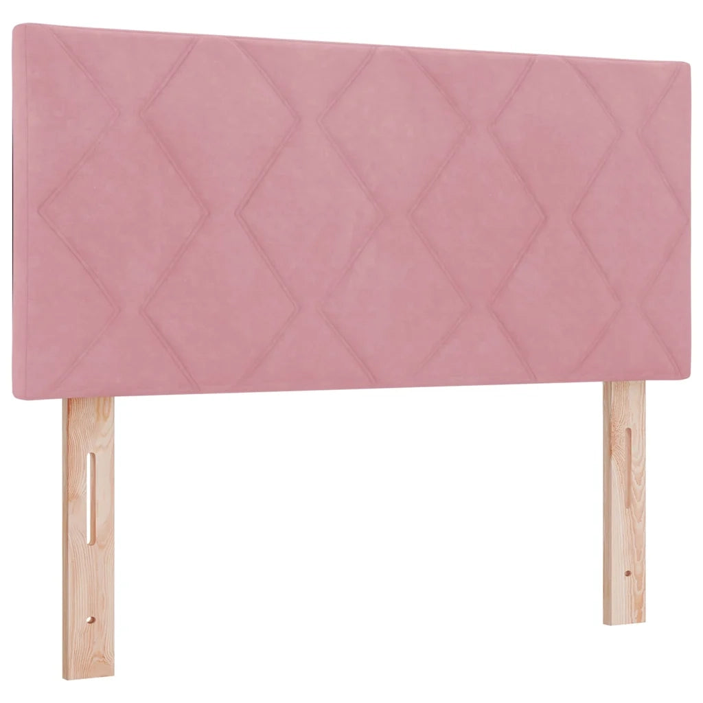 Letto a molle con materasso Rosa 120 x 190 cm Velluto 3339229