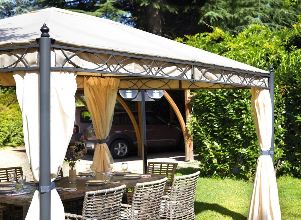 Gazebo da Giardino in Ferro 3X4m Vorghini Iron Sabbia