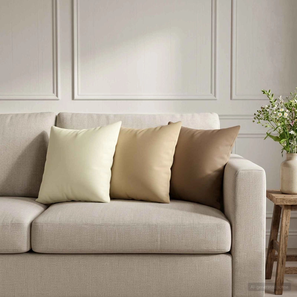 Cuscino con cuscino HEERLEN 6 pz Crema Poliestere 924294