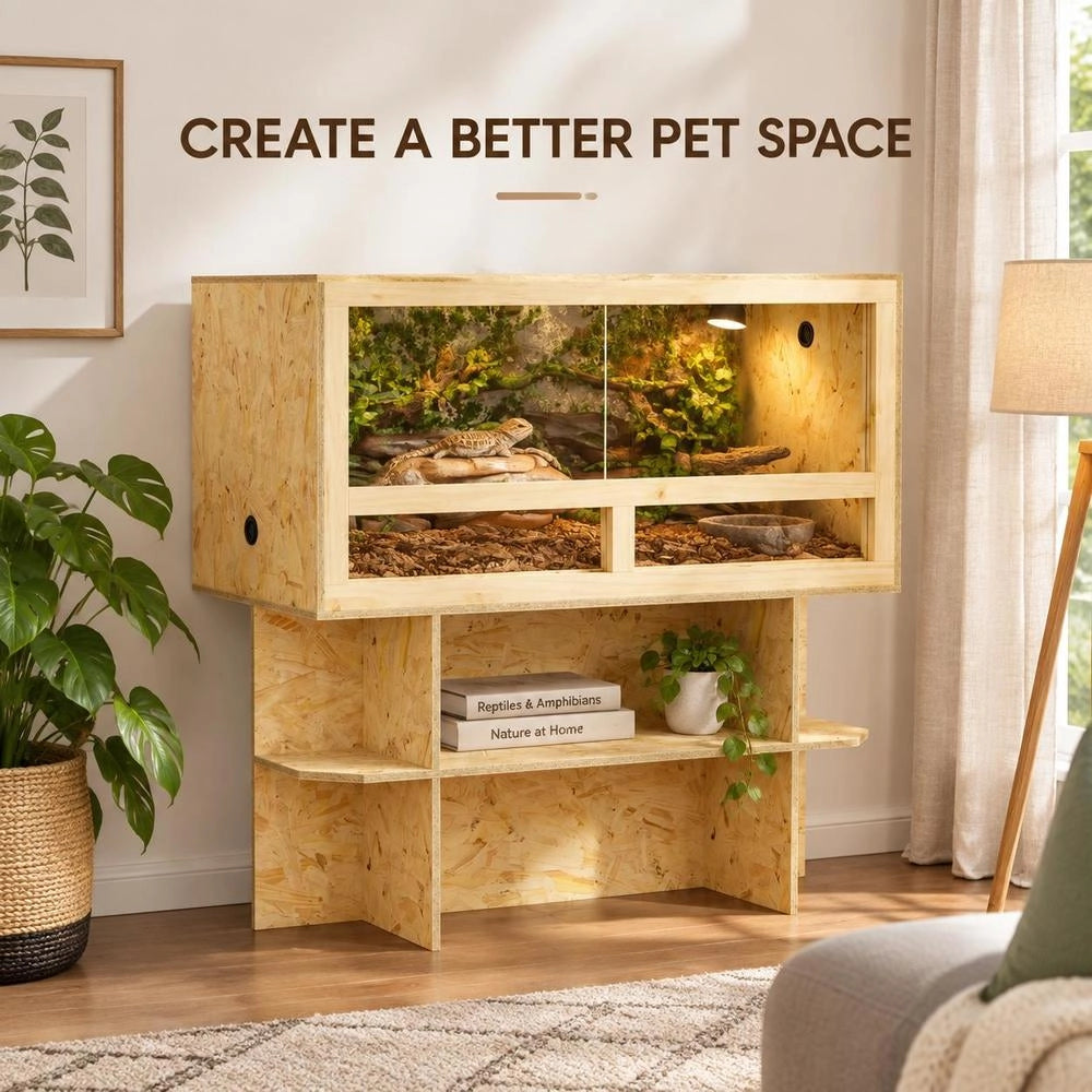 Base Per Terrario Marrone 100 X 50 X 50 Cm OSB
