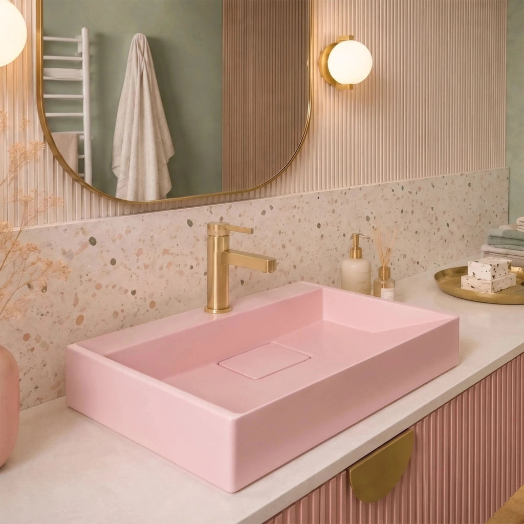 Lavabo In Conglomerato Goya Pink 50cm