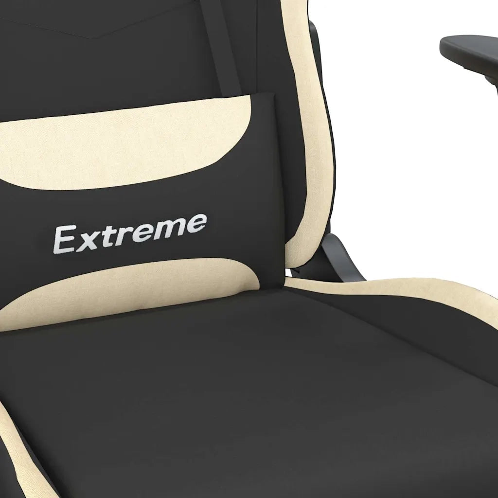 Sedia da Gaming Nero e Crema in Tessuto 3143711