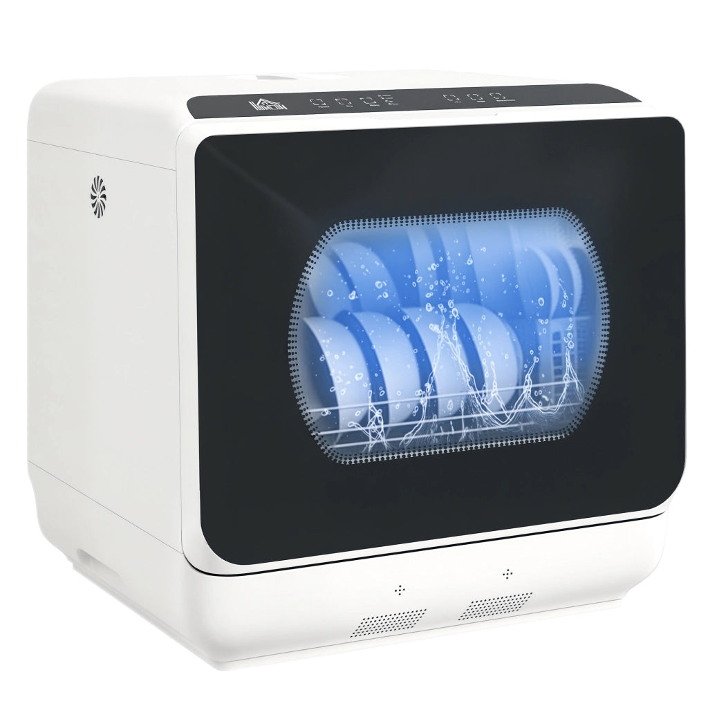 Mini Lavastoviglie da Tavolo Compatta 4 Coperti 5 Programmi Serbatoio 6L Display LED Touch 45 x 44 x 45,8 cm Bianco
