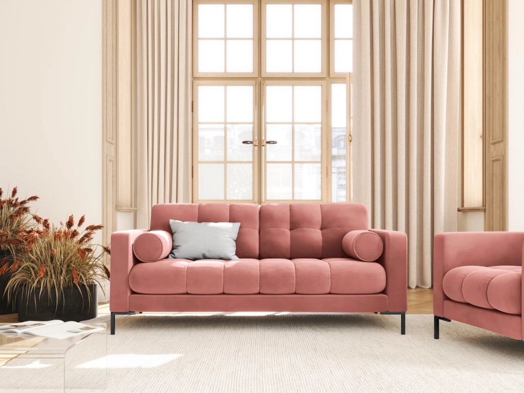 Cosmopolitan Design - Divano "Bali" 2 posti in velluto rosa 