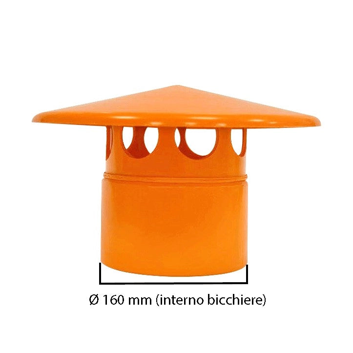 Testa esalatore  in pvc : Colore - Arancio, Diametro - 160