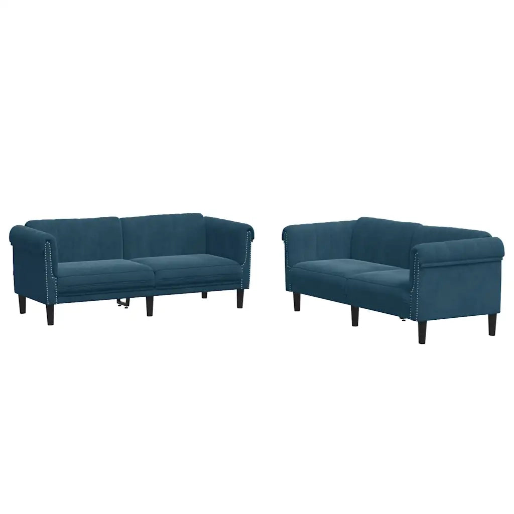 Set di Divani 2 pz Blu in Velluto 3209227