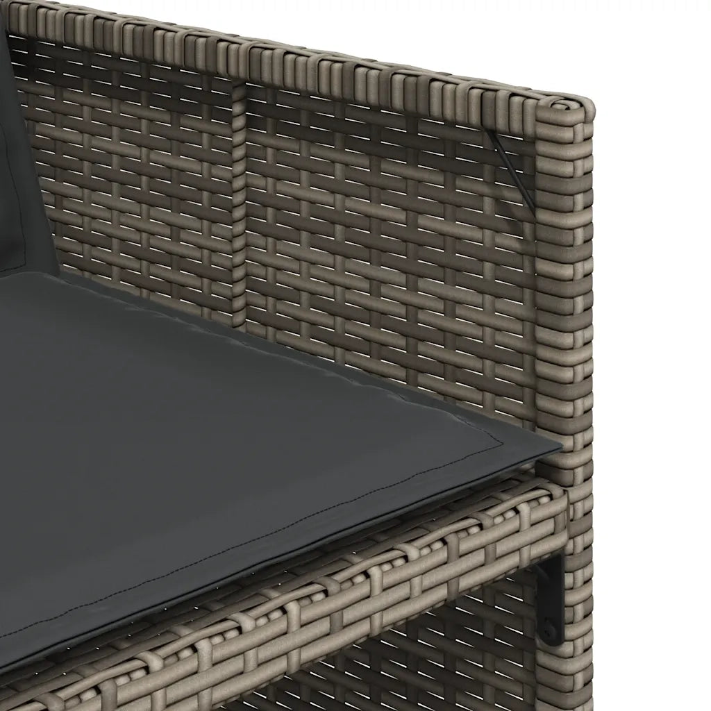 Set da Pranzo da Giardino 13pz con Cuscini Grigio in Polyrattan 3277813