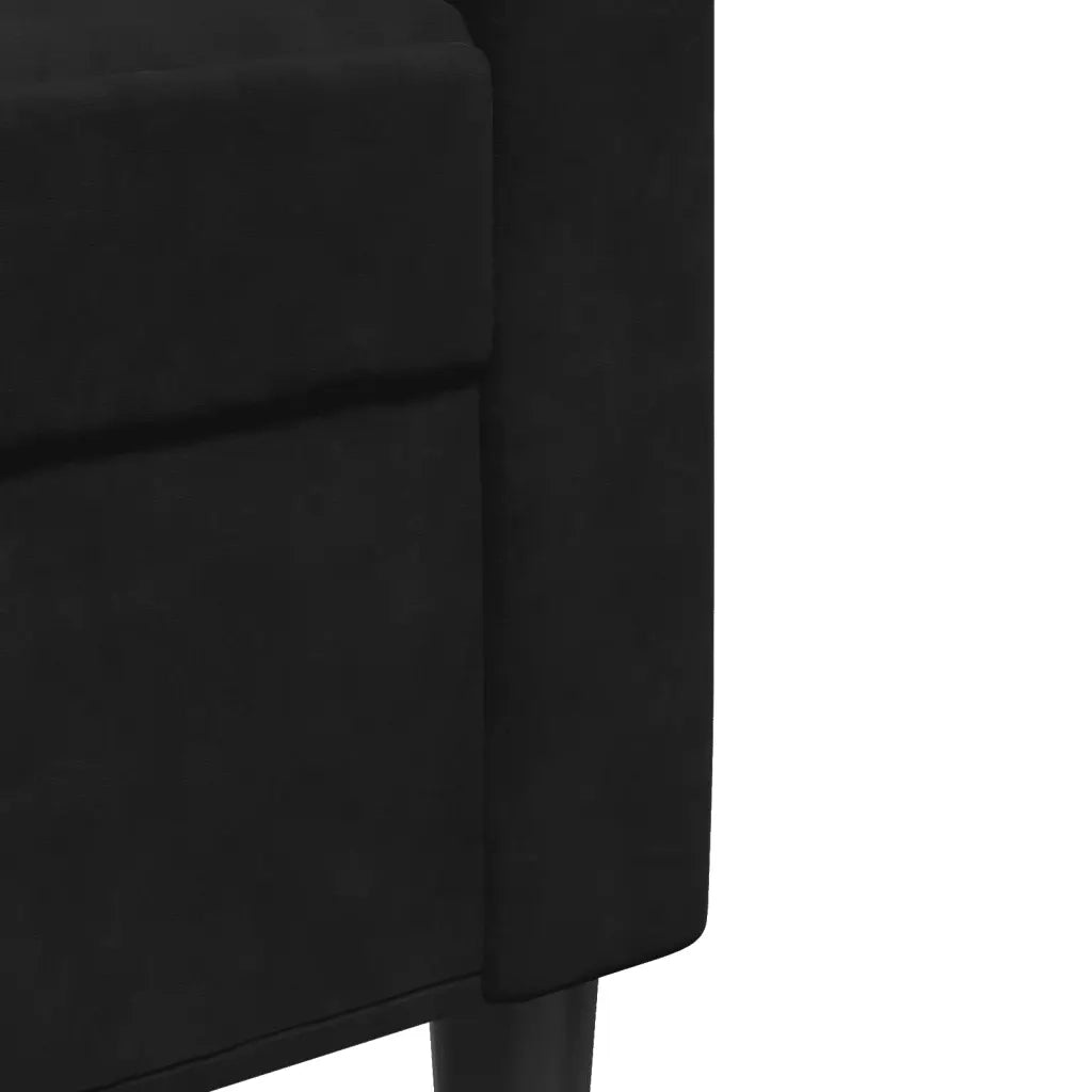 Set di Divani 4 pz con Cuscini e Rinforzi Nero in Velluto 3278386