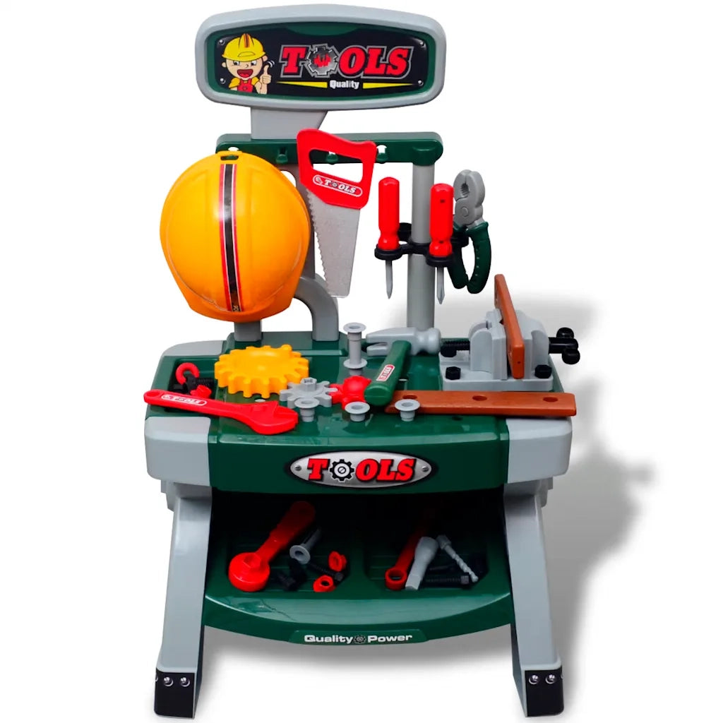 Gioco per Bambini Banco da Lavoro con Attrezzi Verde e Grigio 80112
