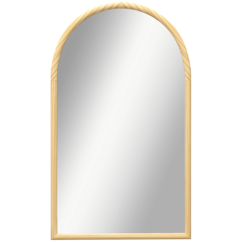 Specchio ad arco ¨C Minimal ¨C legno naturale 110x65 cm