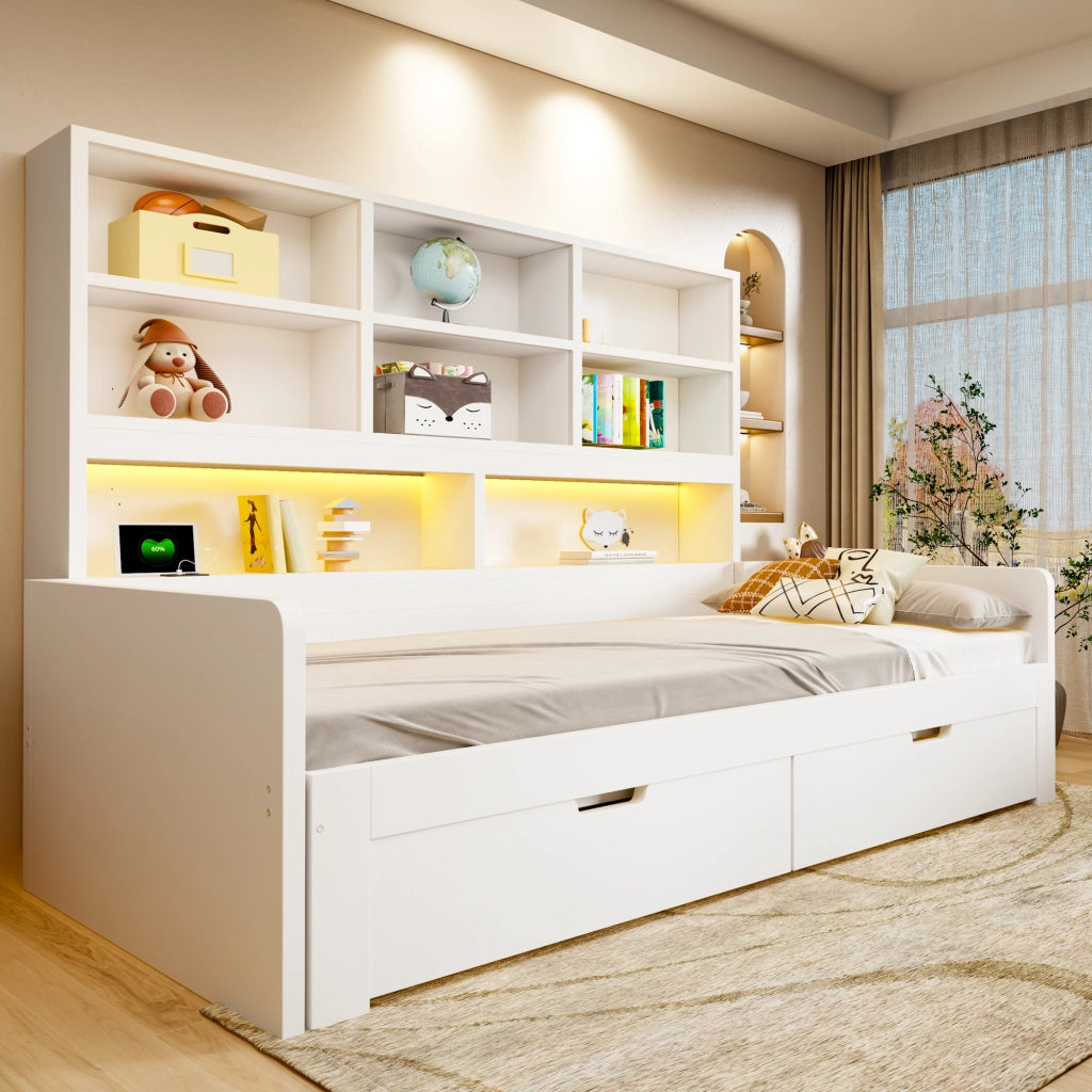 letto in mdf bianco 90 x 200 cm