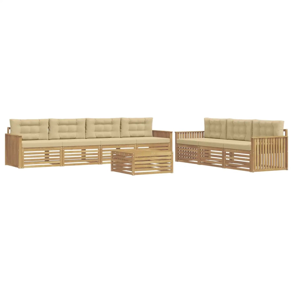 Set di divani da esterno 8 pz Bianco e Beige 3390163