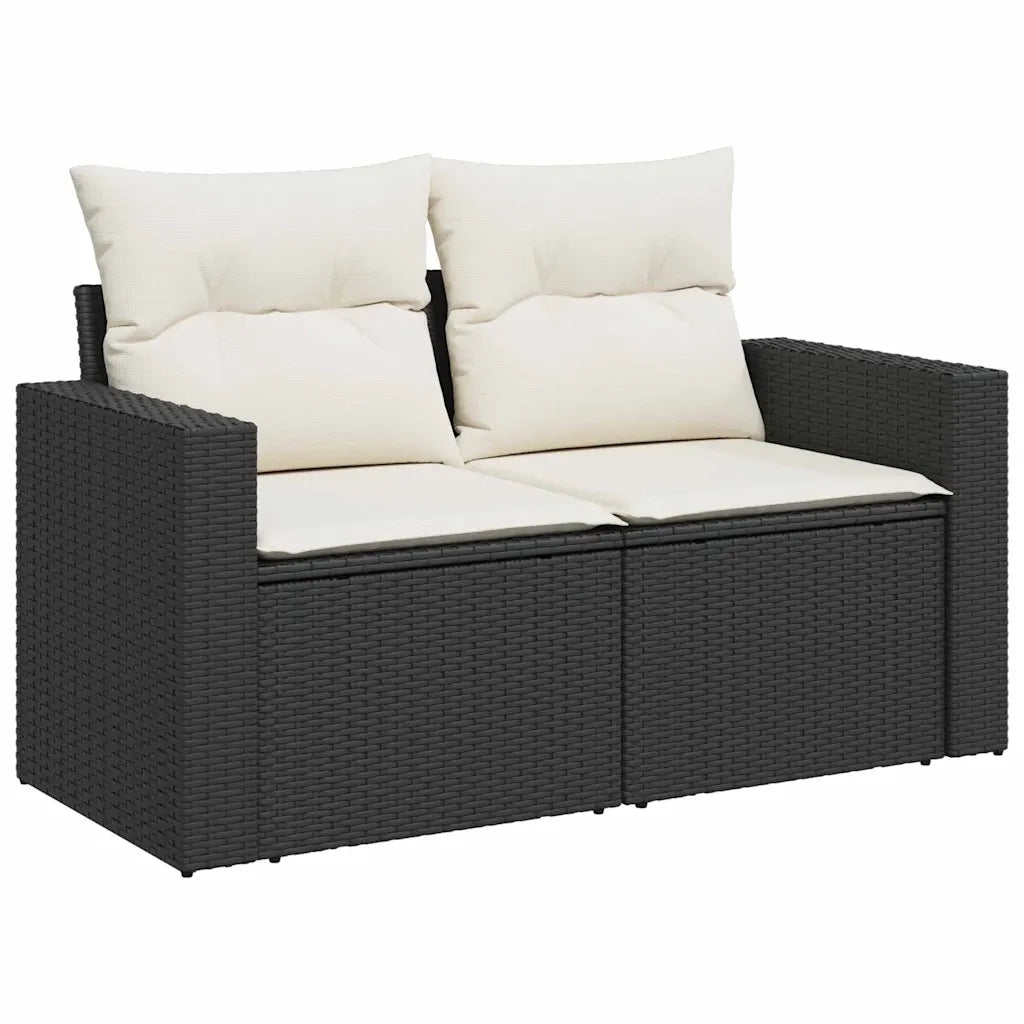 Set Divano da Giardino 17 pcs Nero e Crema polyrattan 3363615