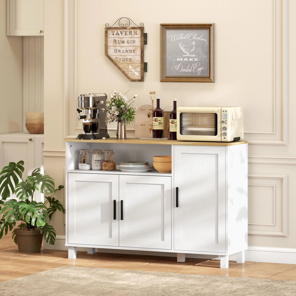 Credenza con ante e cassetti ¨C Minimal ¨C Bianco 110x33x75 cm