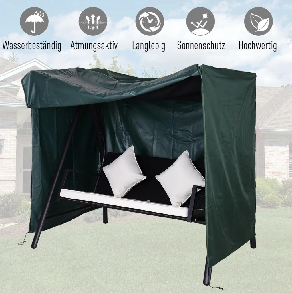 Copertura protettiva per altalena da giardino 177x114x152 cm poliestere verde scuro