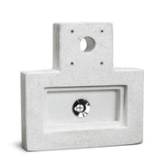 Base con Vasca Rettangolare 40x40x8 cm per Fontane in Cemento Levigato Bianco
