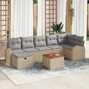 Set Divano da Giardino con cuscino 8 pcs Beige polyrattan 3359518