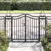 Cancello da Giardino Nero 121x8x100 cm in Ferro Battuto 363430