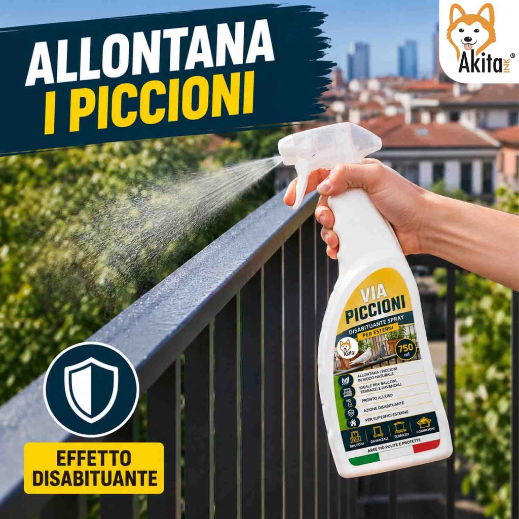 Akitaink Disabituante per Piccioni Spray per Esterni 750 ml