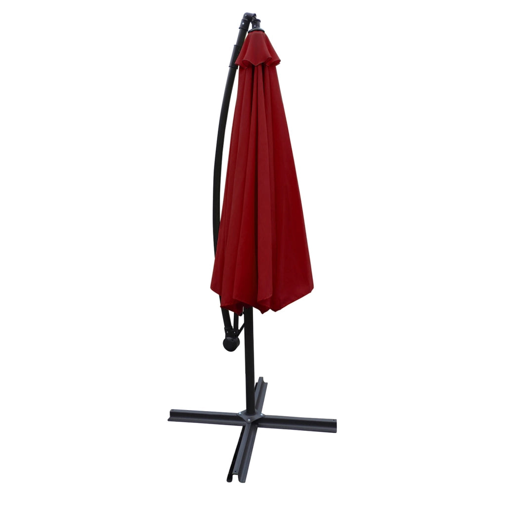 OAHUOmbrellone rotondo diametro 3,50m rosso + copertura