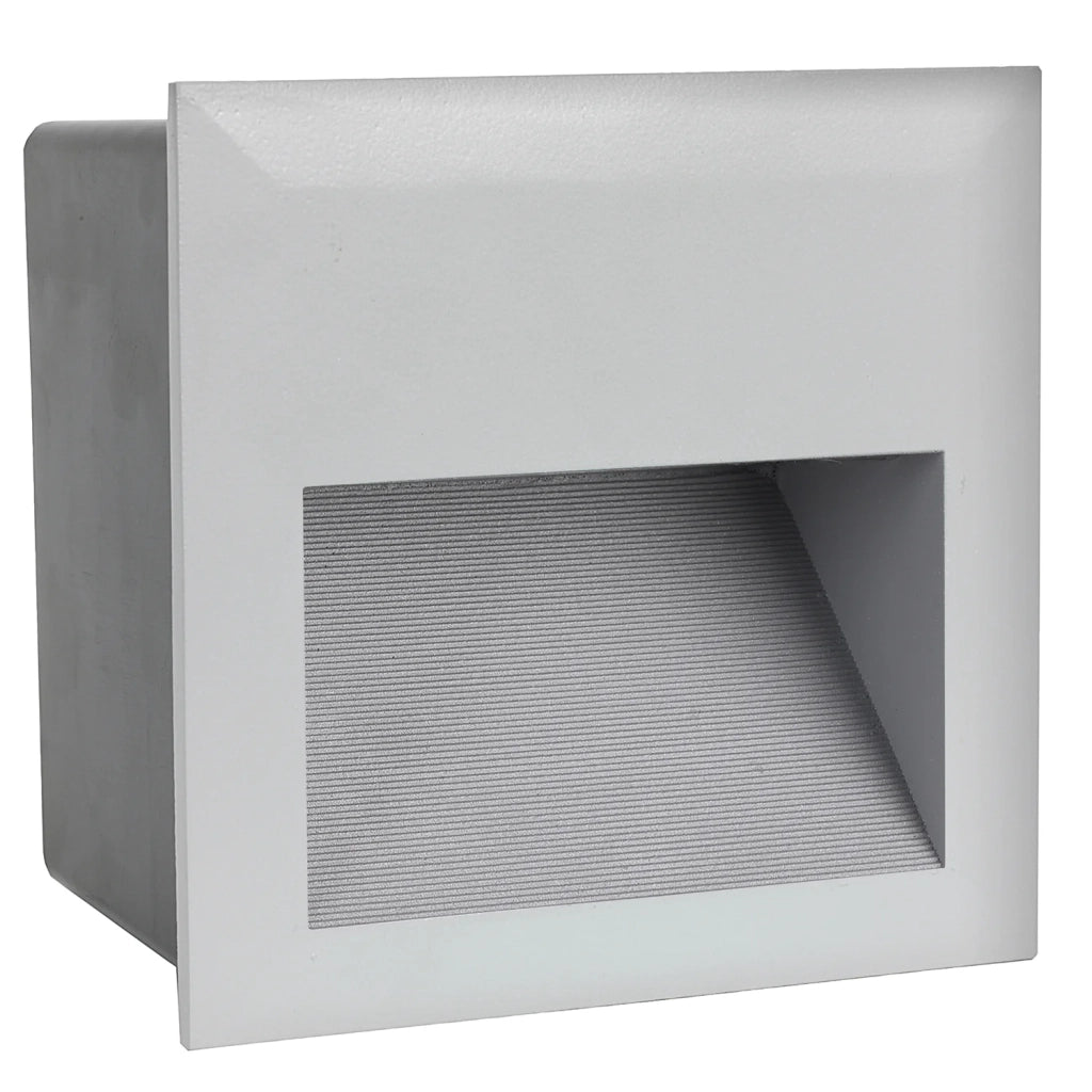 Lampada Ad Incasso Esterno Moderno Zimba-Led Alluminio Argento Led